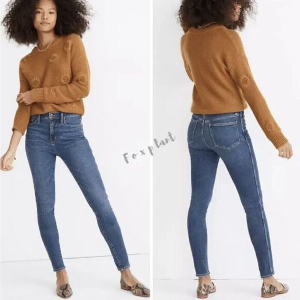 NEW Madewell 10" High-Rise Skinny Jeans in Wendover Wash: TENCEL™, 23